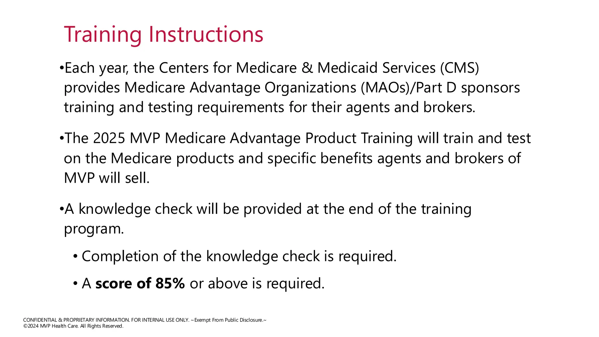 2025 MVP Medicare Advantage Product Training PPT