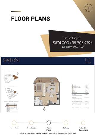 1+1-63sqm
$874,000 / 35,906,979₺
FLOOR PLANS
Delivery: 2027 - Q4
1 United States Dollar = 41.14 Turkish Lira - Prices and currency may vary.
Location Floor
Plans
Gallery
Description Price List
Campaigns
 