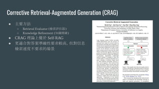 LLM RAG 擷取增強生成介紹 - 3 種 RAG/Self-RAG/CRAG 全解析 | PDF