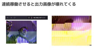 連続稼働させると出力画像が壊れてくる
 