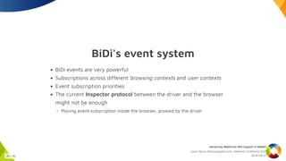 Advancing WebDriver BiDi support in WebKit | PDF
