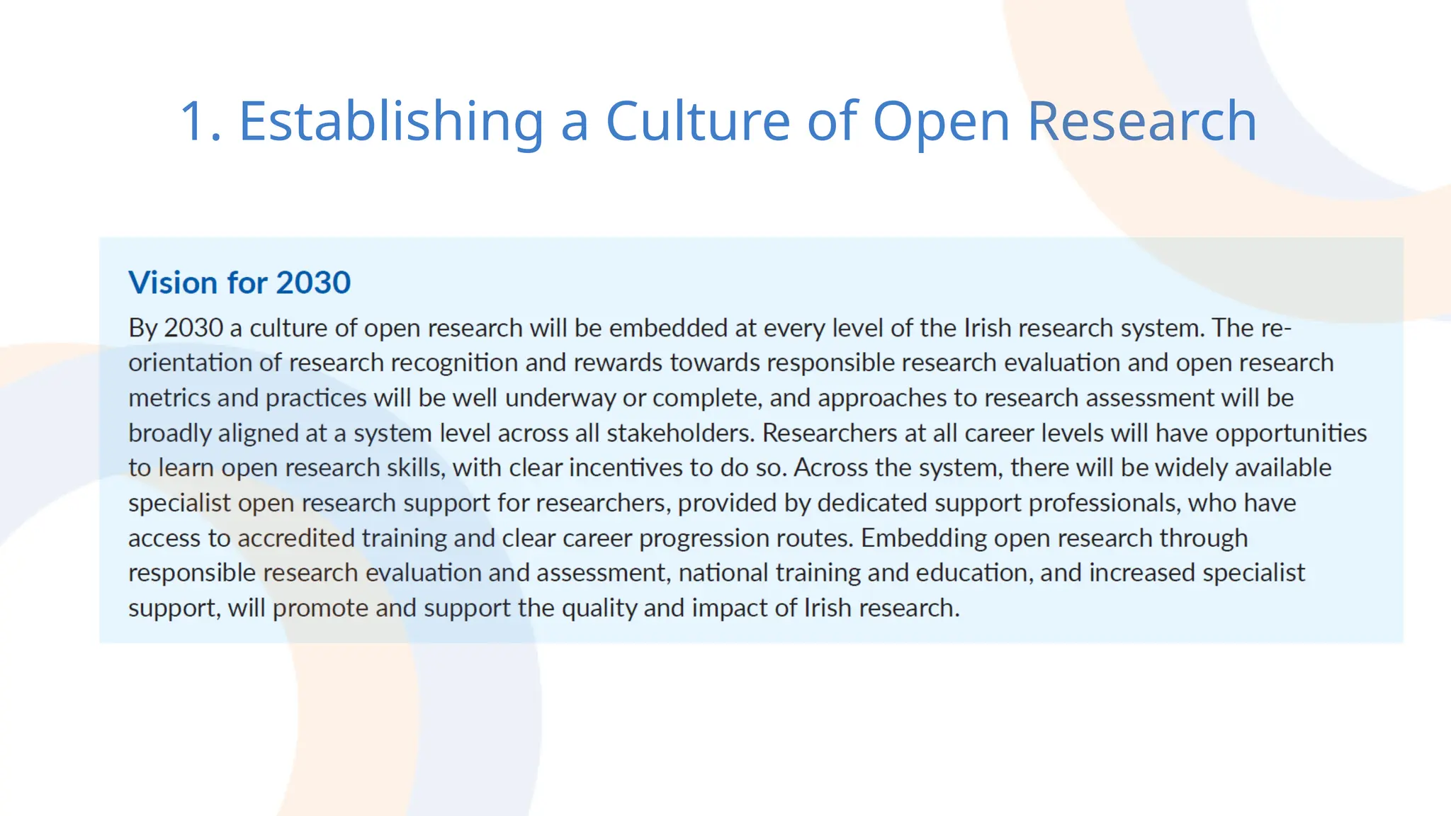 1. Establishing a Culture of Open Research
 