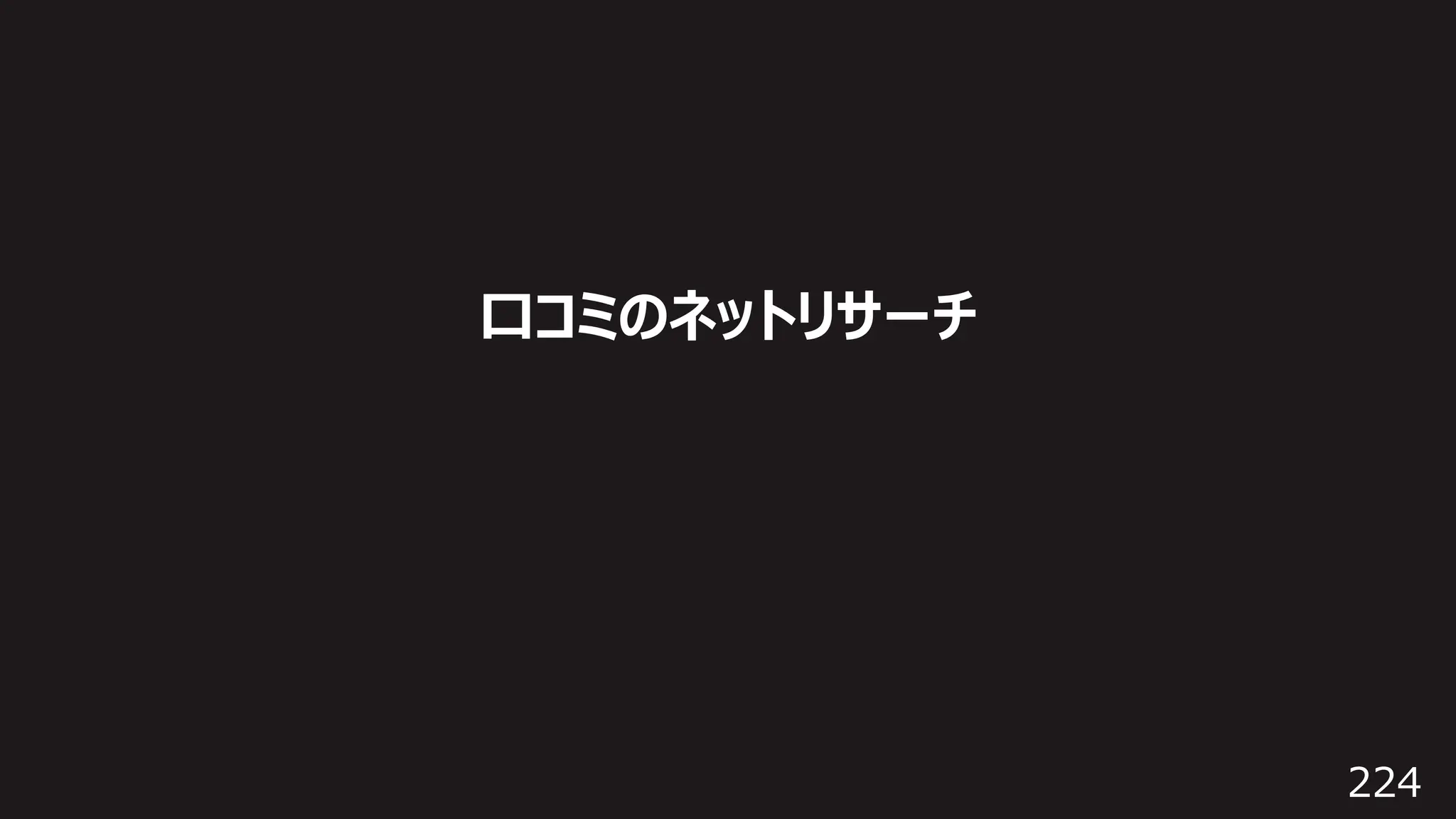 224
⼝コミのネットリサーチ
 