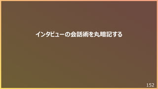 152
インタビューの会話術を丸暗記する
 