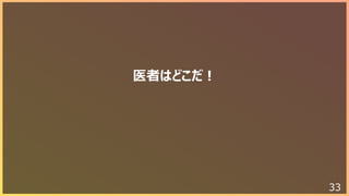 33
医者はどこだ︕
 