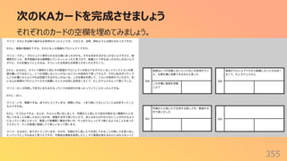 次のKAカードを完成させましょう
355
それぞれのカードの空欄を埋めてみましょう。
 