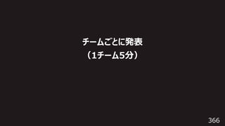 366
チームごとに発表
（1チーム5分）
 