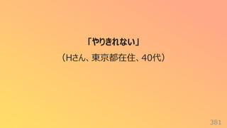 381
「やりきれない」
（Hさん、東京都在住、40代）
 