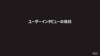 423
ユーザーインタビューの当⽇
 