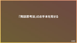 440
「発話思考法」のお⼿本を⾒せる
 