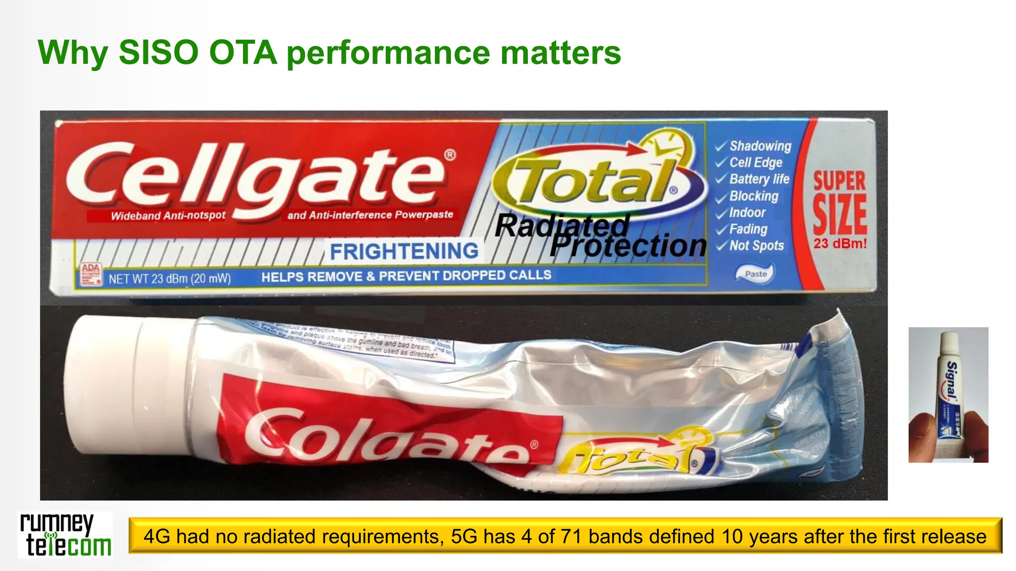 16
Why SISO OTA performance matters
4G had no radiated requirements, 5G has 4 of 71 bands defined 10 years after the first release
 