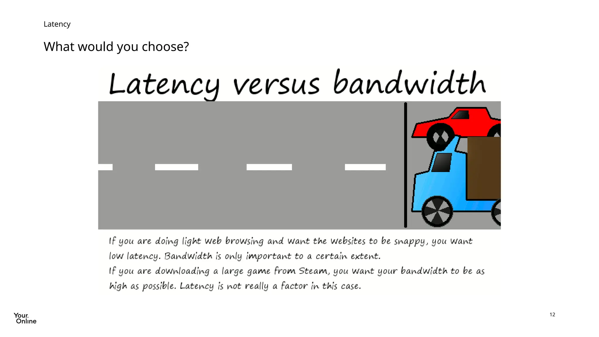12
What would you choose?
Latency
 