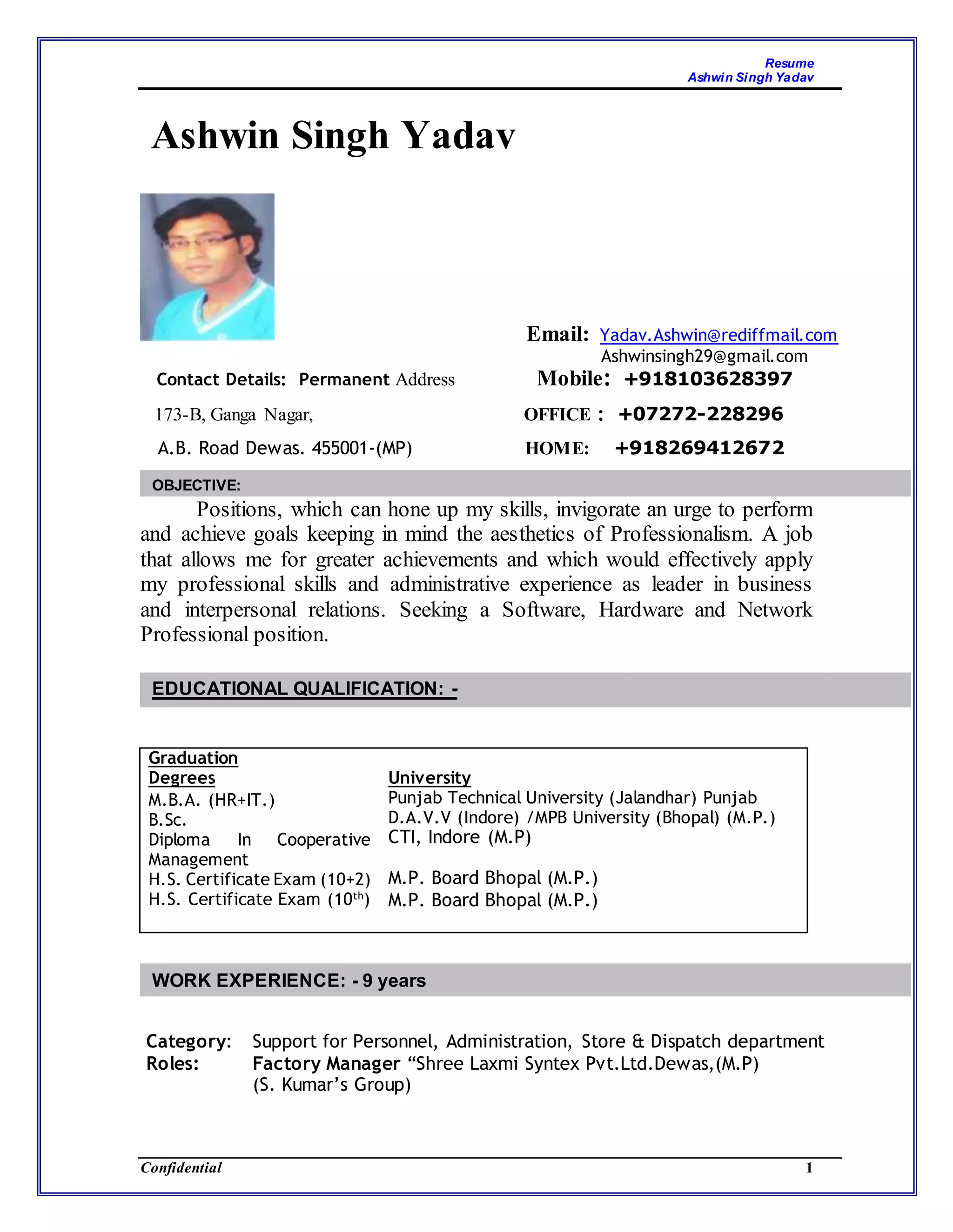 ashwin resume solid copy | PDF