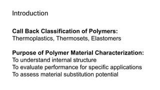 Characterization and Applications of Polymer | PDF