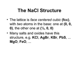 STRUCTURE OF NACL AND ZNS FOR PG STUDENTS | PPT