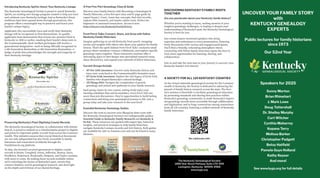 Kentucky Genealogical Society 2025 Program Brochure | PPT