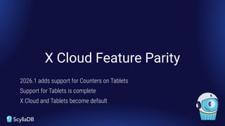 X Cloud Feature Parity
2026.1 adds support for Counters on Tablets
Support for Tablets is complete
X Cloud and Tablets become default
 