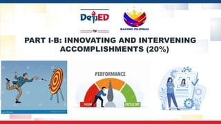 PART I-B: INNOVATING AND INTERVENING
ACCOMPLISHMENTS (20%)
 