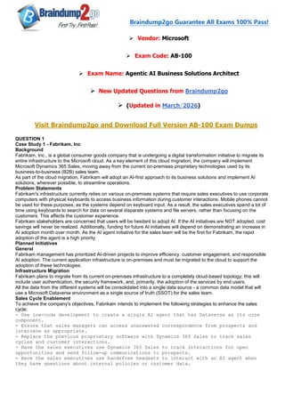 [2026-New]Braindump2go AB-100 Exam Dumps(1-28) | PDF