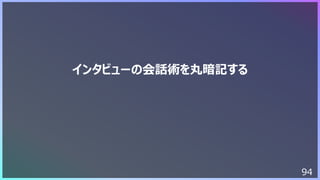 94
インタビューの会話術を丸暗記する
 