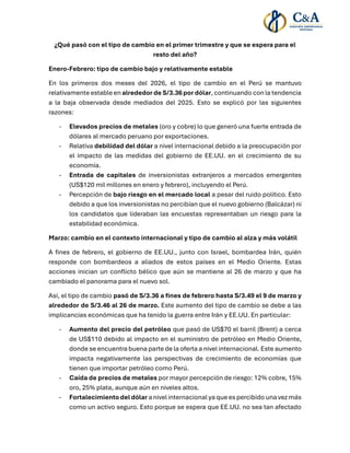 Análisis del Tipo de Cambio en Perú: Impactos y Perspectivas 2026 | PDF