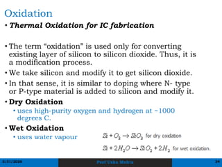 Ic Oxidation Process Comprehensive Overview of IC Fabrication Flow for VLSI Design ...