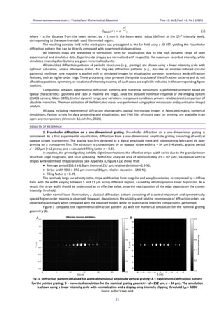 EXPERIMENTAL VISUALIZATION AND NUMERICAL SIMULATION OF FRAUNHOFER ...