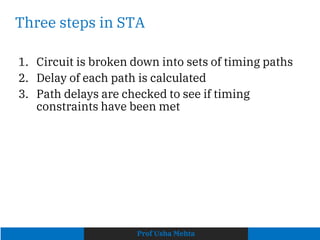 Comprehensive Timing Analysis Techniques in VLSI Design including ...
