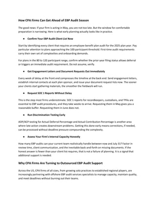 Labor Time Guide.pdf Effective Planning for Employee Benefit Plan Audits in 2026 | PDF