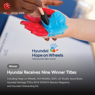 Hyundai Motor Group Wins 17 Honors at the 2026 Red Dot Design Award