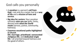 Vocation Call Navigating Your Christian Vocation: A Guide for High School Seniors | PDF