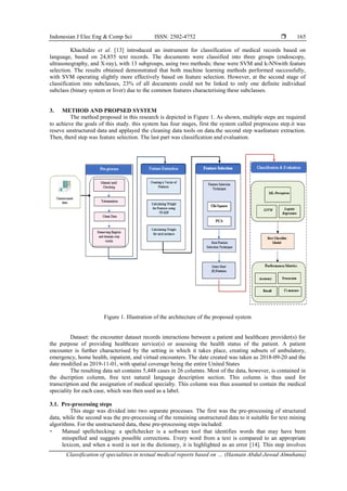 Speciality Algorithm Classification of specialities in textual medical reports based on ...