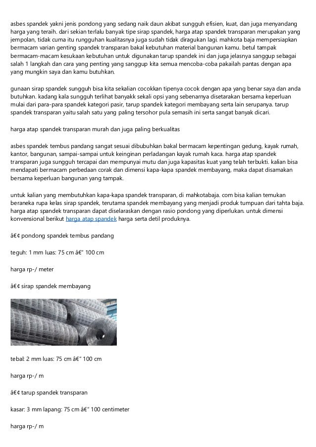 Harga Atap Spandek Transparan Ekonomis Dan Berkualitas