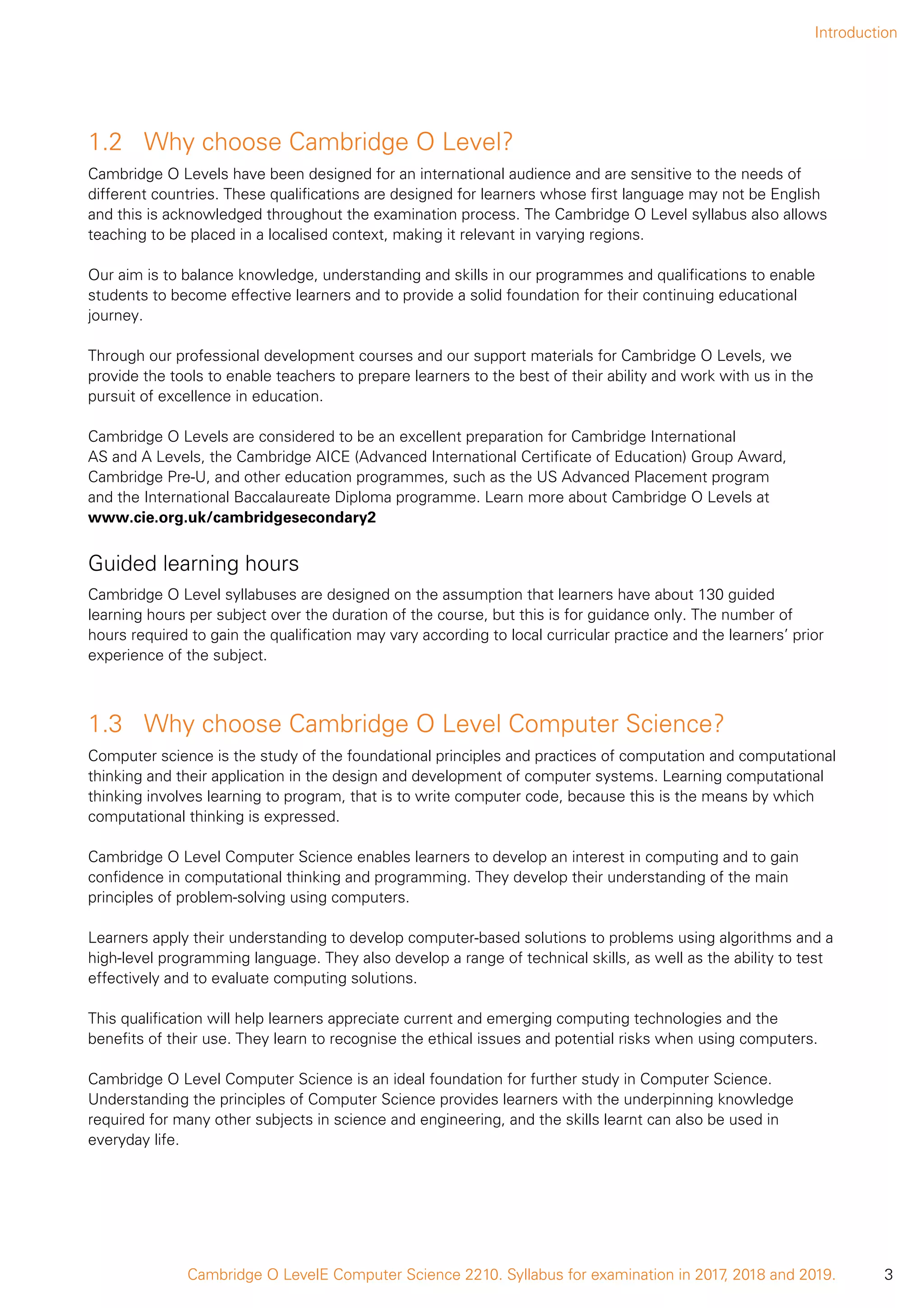 Cambridge O-Level Computer Science-2210 | PDF