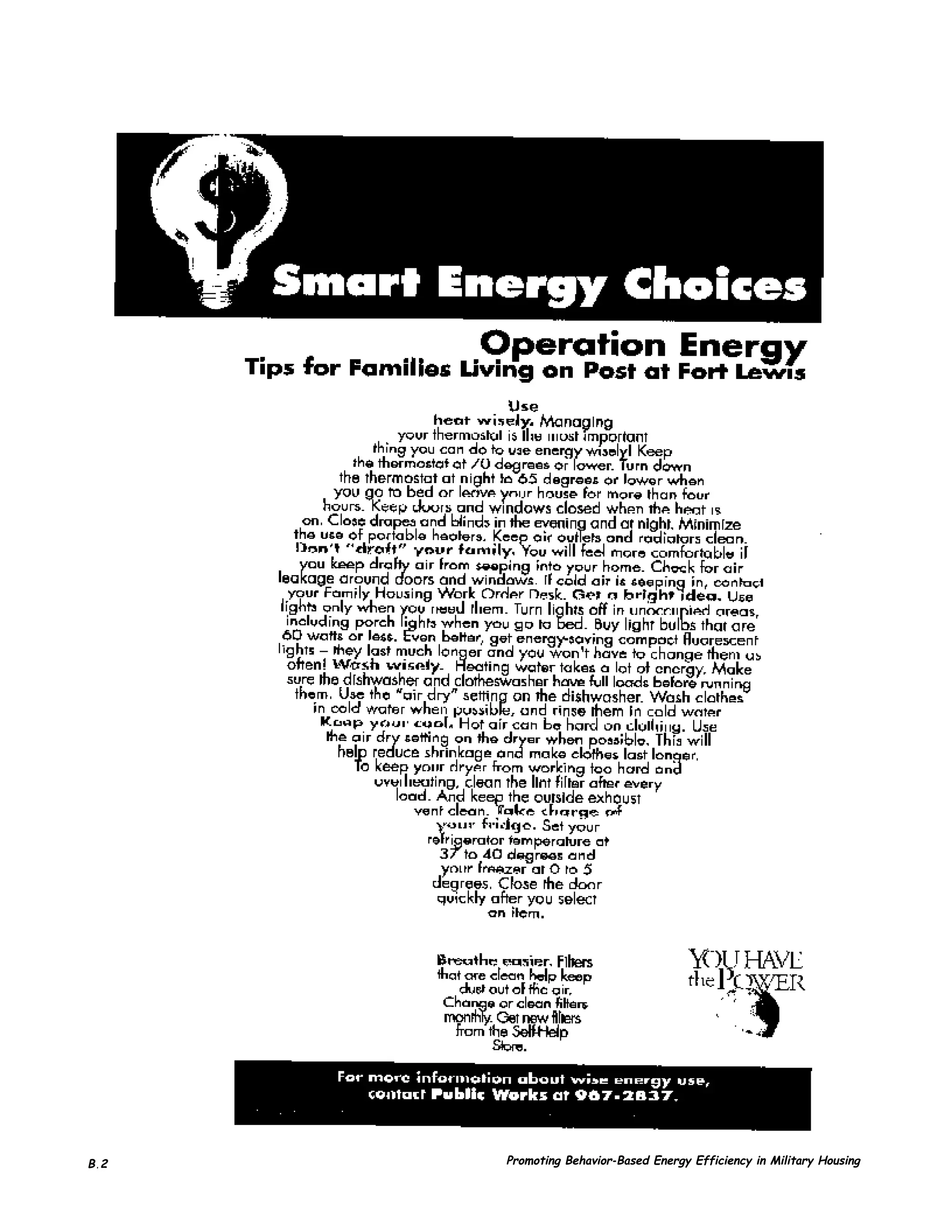 B.2   Promoting Behavior-Based Energy Efficiency in Military Housing
 