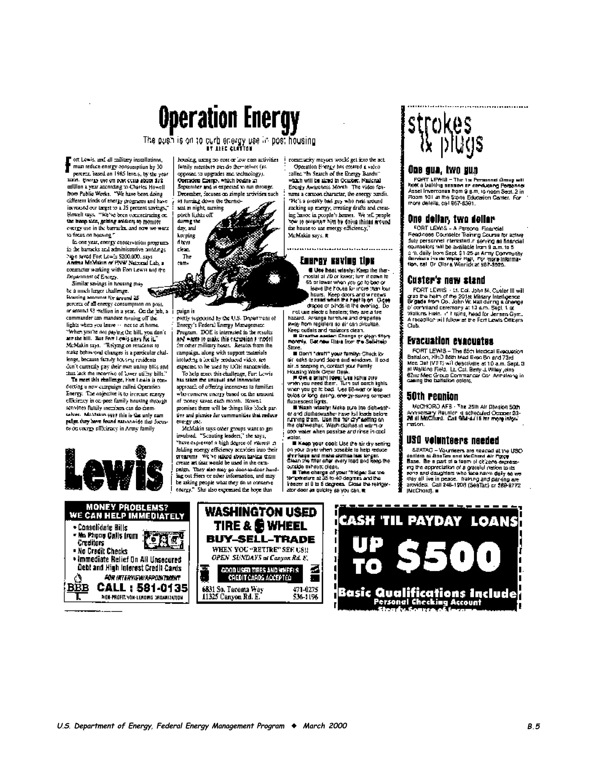 U.S. Department of Energy, Federal Energy Management Program ◆ March 2000   B.5
 