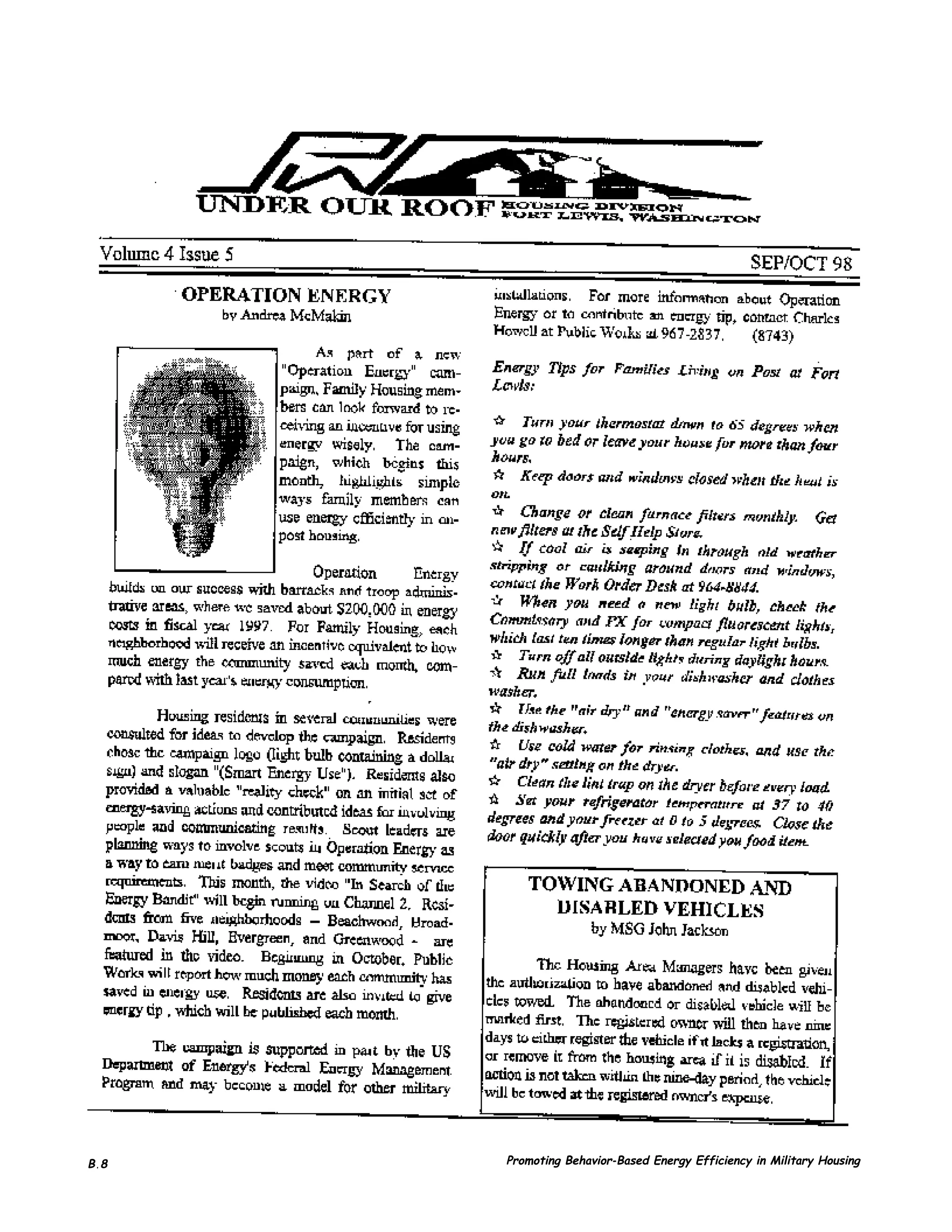 B.8   Promoting Behavior-Based Energy Efficiency in Military Housing
 