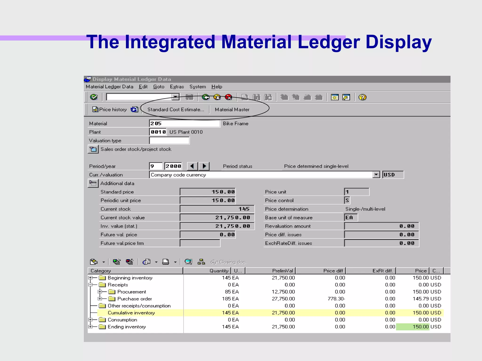 The Integrated Material Ledger Display
 