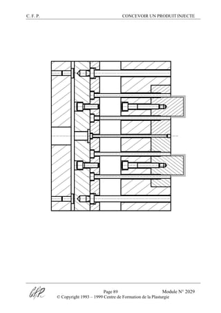 C. F. P. CONCEVOIR UN PRODUIT INJECTE
Page 89 Module N° 2029
© Copyright 1993 – 1999 Centre de Formation de la Plasturgie
 