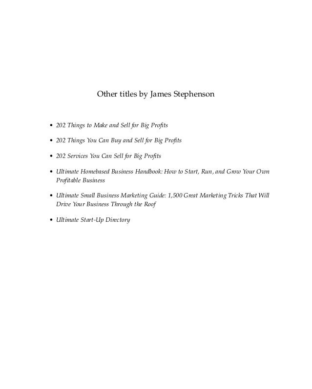 202 things to make and sell for big profits pdf writers