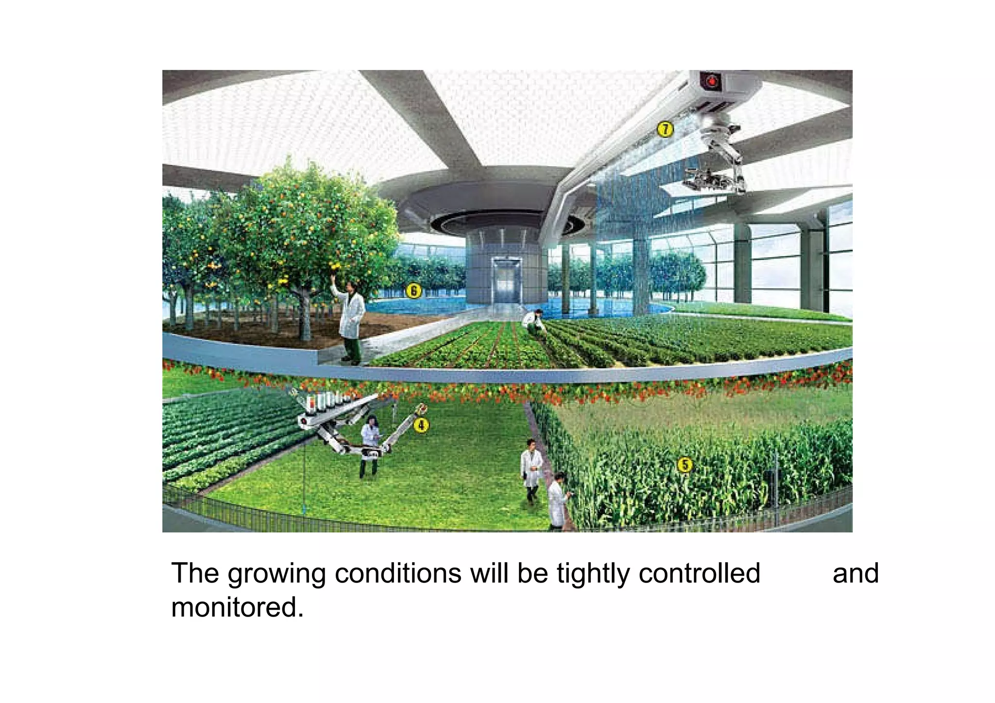 The growing conditions will be tightly controlled  and monitored. 