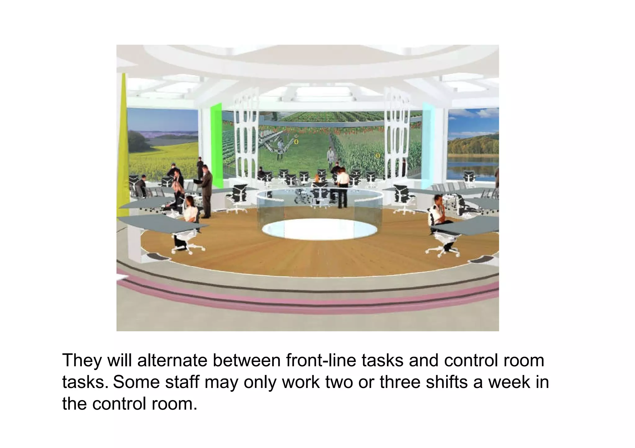 They will alternate between front-line tasks and control room tasks.   Some staff may only work two or three shifts a week in the control room.  