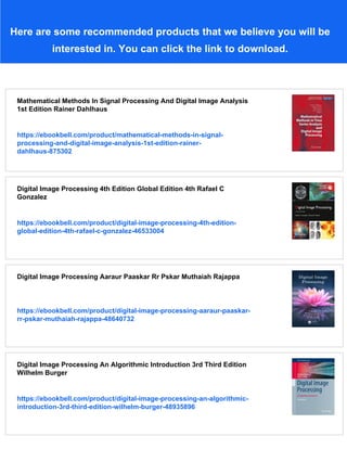 Digital Image Processing Mathematical And Computational Methods ...