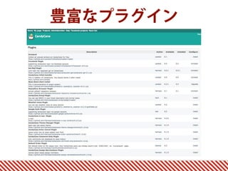 豊富なプラグイン
 