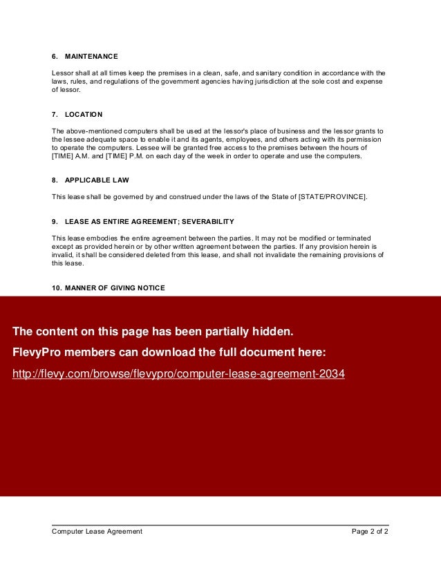 Computer Lease Agreement