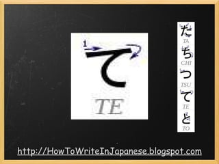How to Write in Japanese Hiragana Presentation | PPT