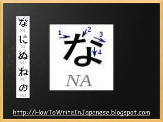 How to Write in Japanese Hiragana Presentation | PPT