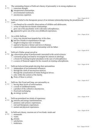 Theories of Personality 7th Edition Feist Test Bank | PDF