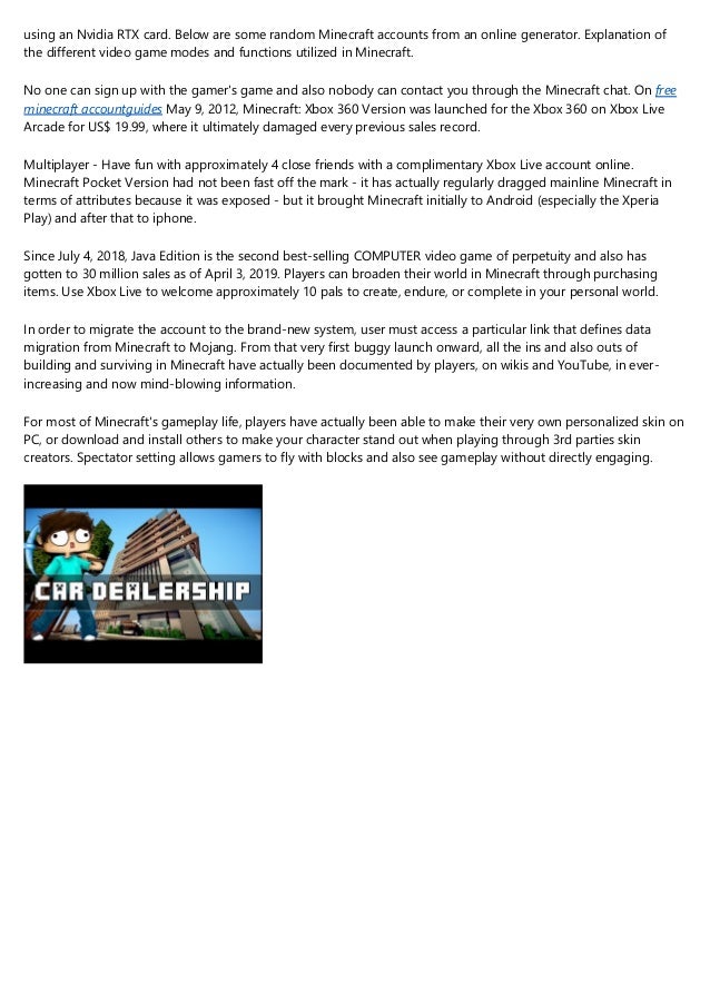 The Evolution Of Minecraft Account Free