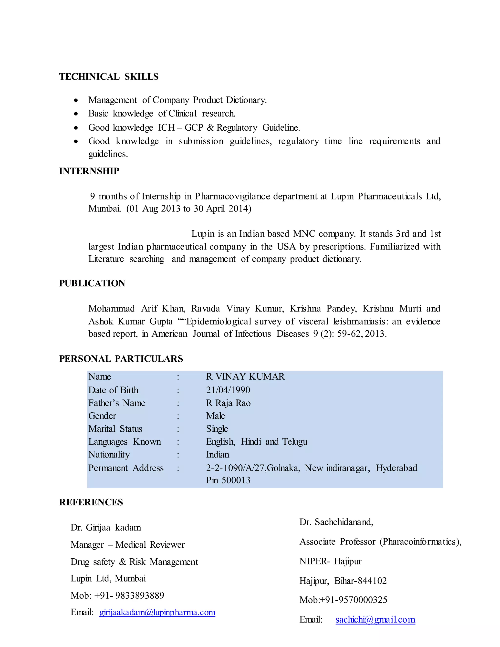 Vinay Kumar R | DOCX
